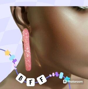 Color Hoop Earrings Y2K Pink Black and Red